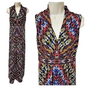 Chico's Colorful Zigzag Maxi Dress Size 2 NWT